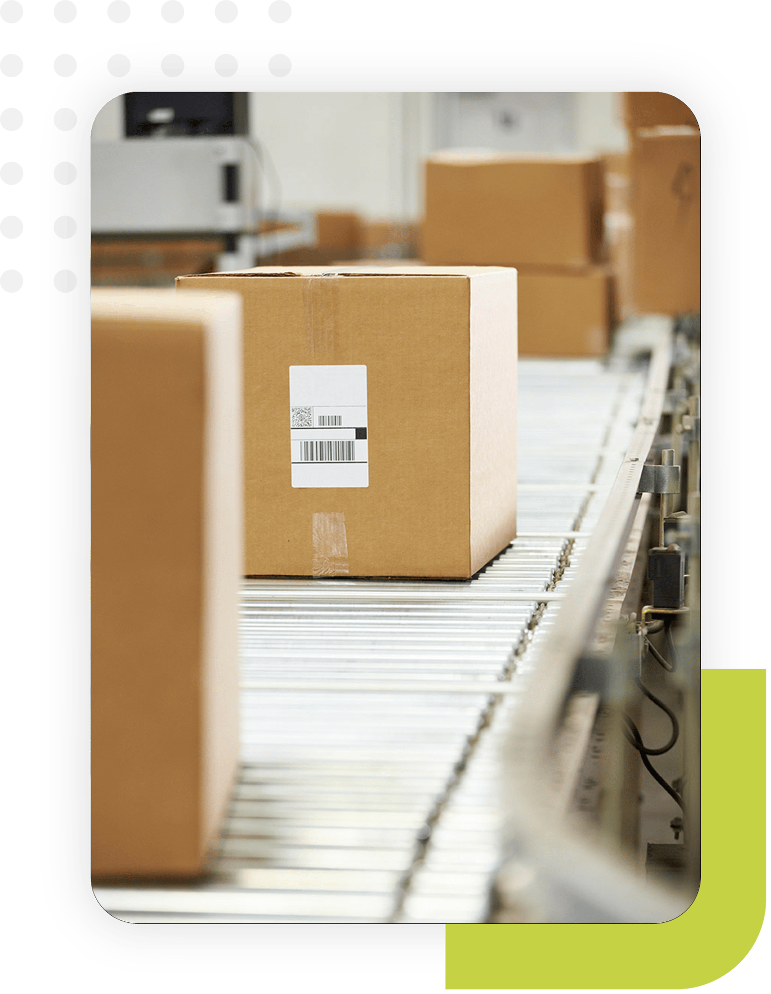 Boxes in a fulfilment centre